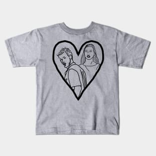 Valentine for Distracted Boyfriend Meme and Mystery Woman Line Drawing Kids T-Shirt